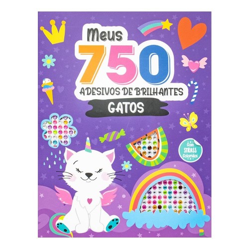 TL - MEUS 750 ADESIVOS BRILHANTES - COLORIR - GATOS