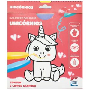 HAPPY BOOKS - LIVRO-SANFONA PARA COLORIR - UNICORNIOS