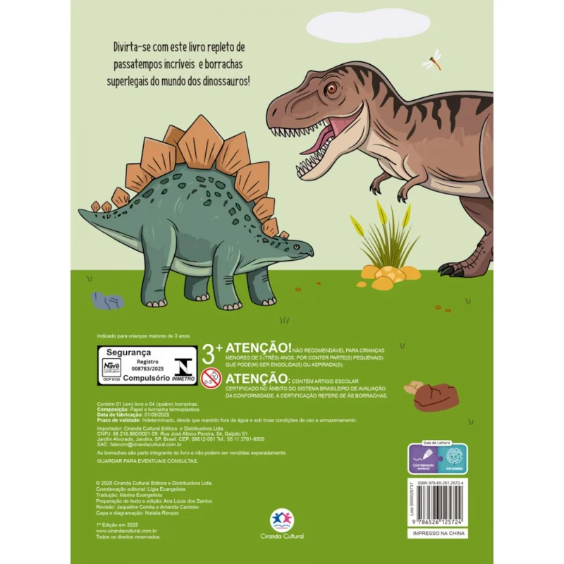 CIRANDA CULTURAL - LIVRO DE ATIVIDADES COM BORRACHAS - DINOSSAUROS - Imagem 3