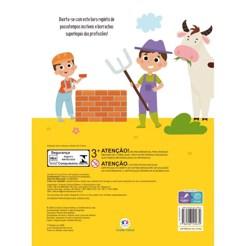CIRANDA CULTURAL - LIVRO DE ATIVIDADES COM BORRACHAS - PROFISSOES - Imagem 3
