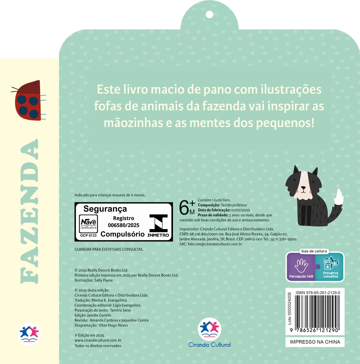 CIRANDA CULTURAL - LIVRO SENSORIAL DE PANO - FAZENDA - Imagem 3