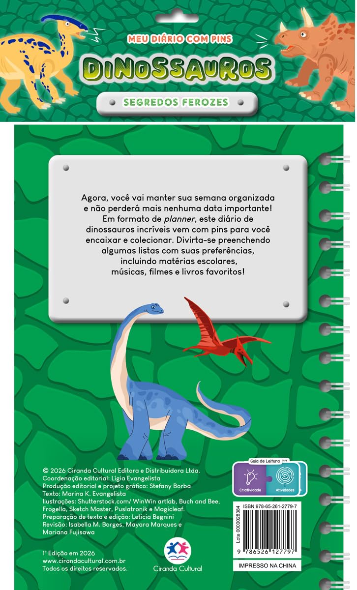CIRANDA CULTURAL - MEU DIARIO COM PINS - DINOSSAUROS - Imagem 3