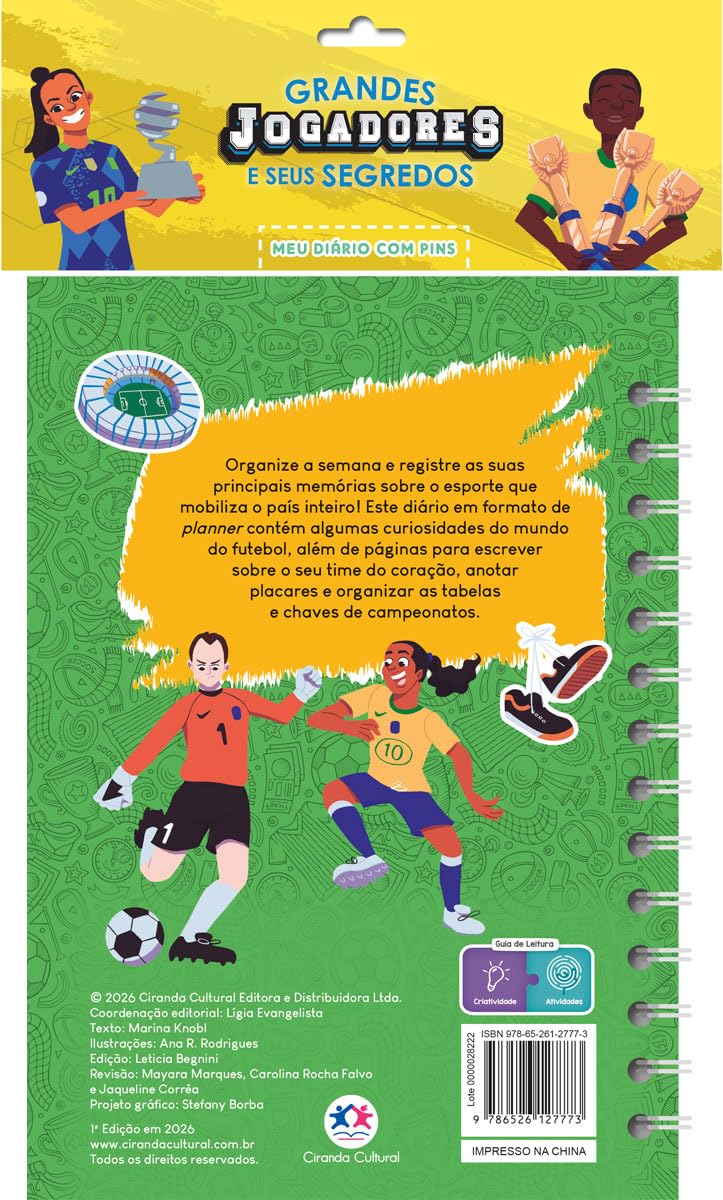 CIRANDA CULTURAL - MEU DIARIO COM PINS - FUTEBOL - Imagem 3