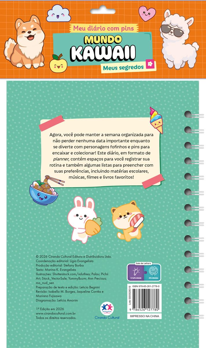 CIRANDA CULTURAL - MEU DIARIO COM PINS - KAWAII - Imagem 3