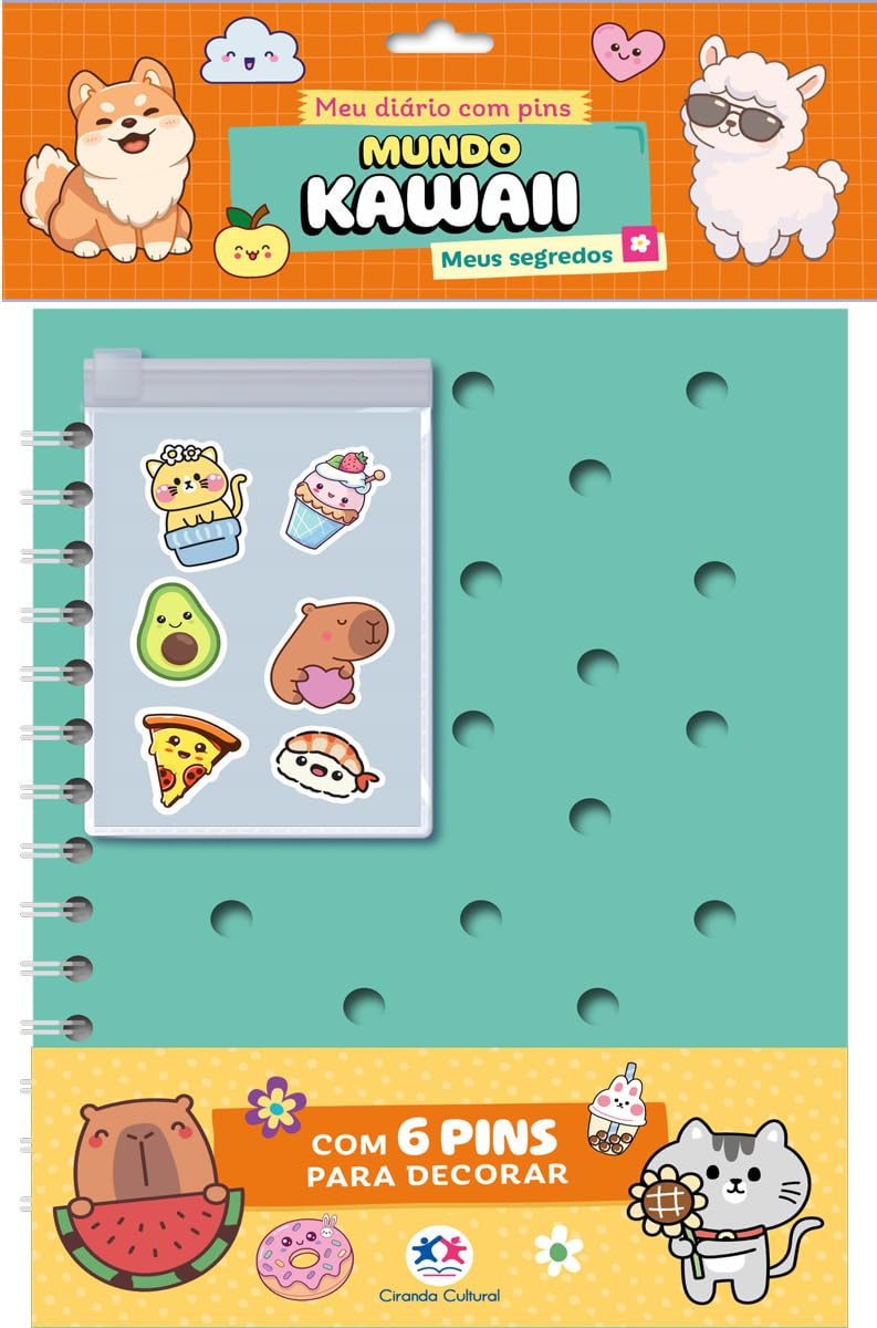 CIRANDA CULTURAL - MEU DIARIO COM PINS - KAWAII